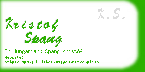kristof spang business card